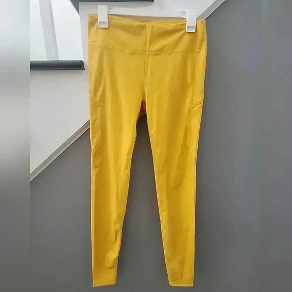 Outdoor Voices Size Large Orange/Yellow SuperForm Full Length Legging Pockets - Picture 2 of 6